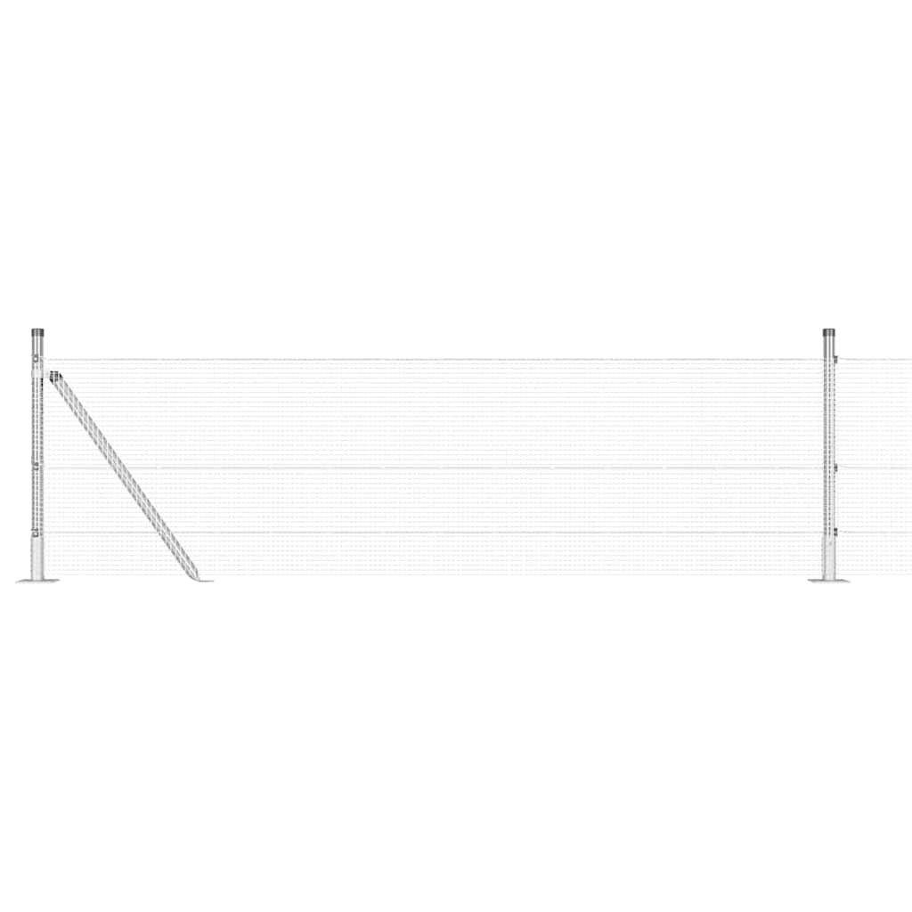 vidaXL Fence Post. Silver-colored