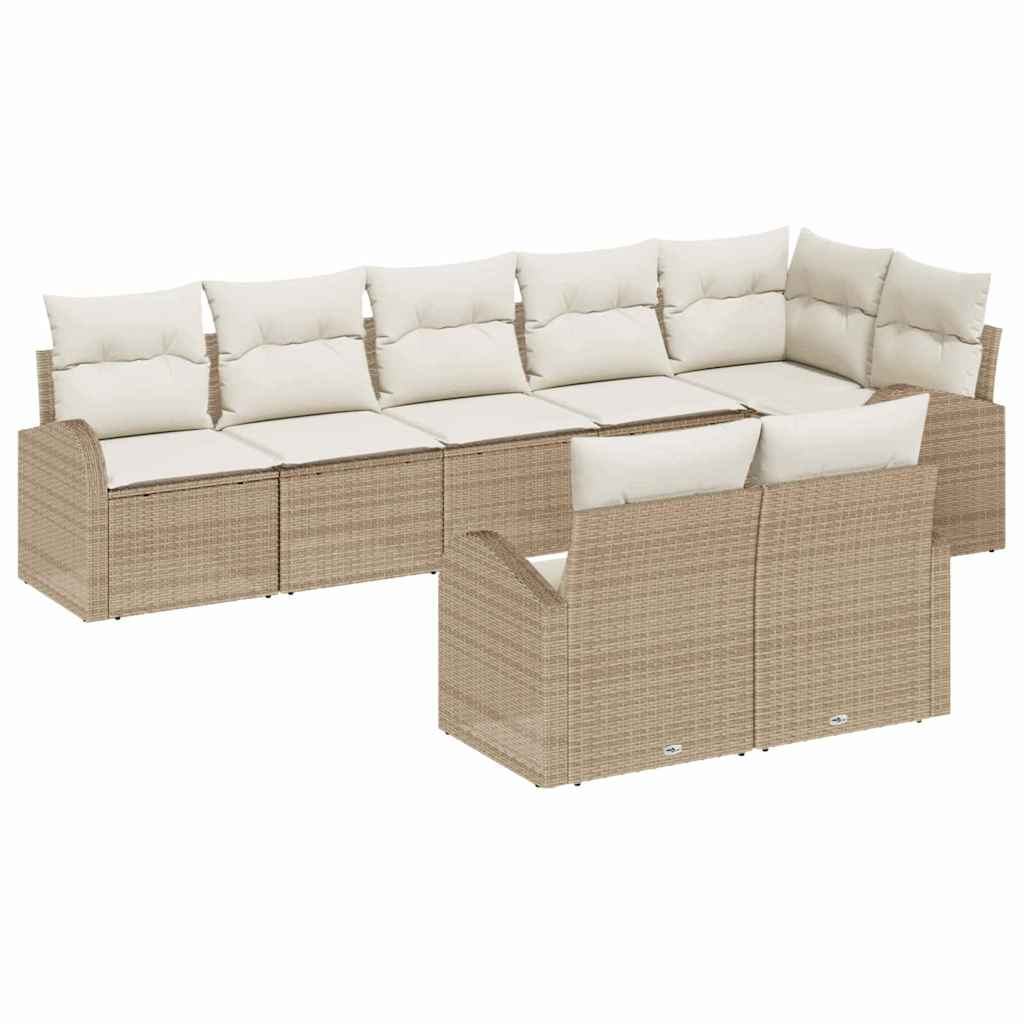 vidaXL Garden Sofa Set with cushion 8 pcs Black and White poly rattan