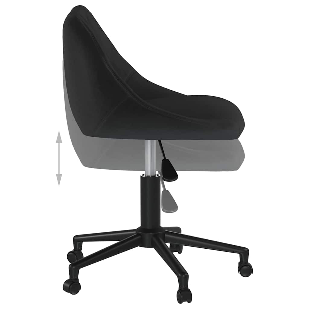 vidaXL Swivel Office Chair Velvet Black