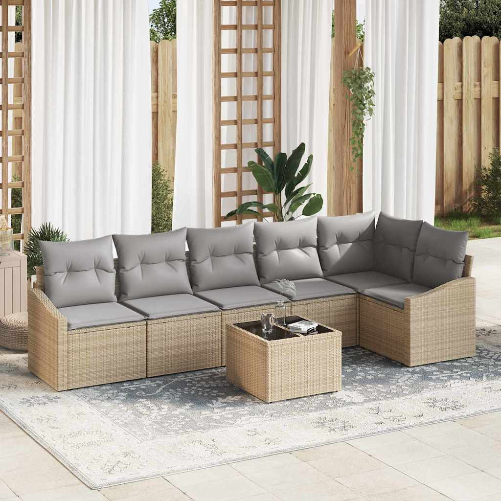 vidaXL Garden Lounge Set with cushions 6 pcs Black and White poly rattan