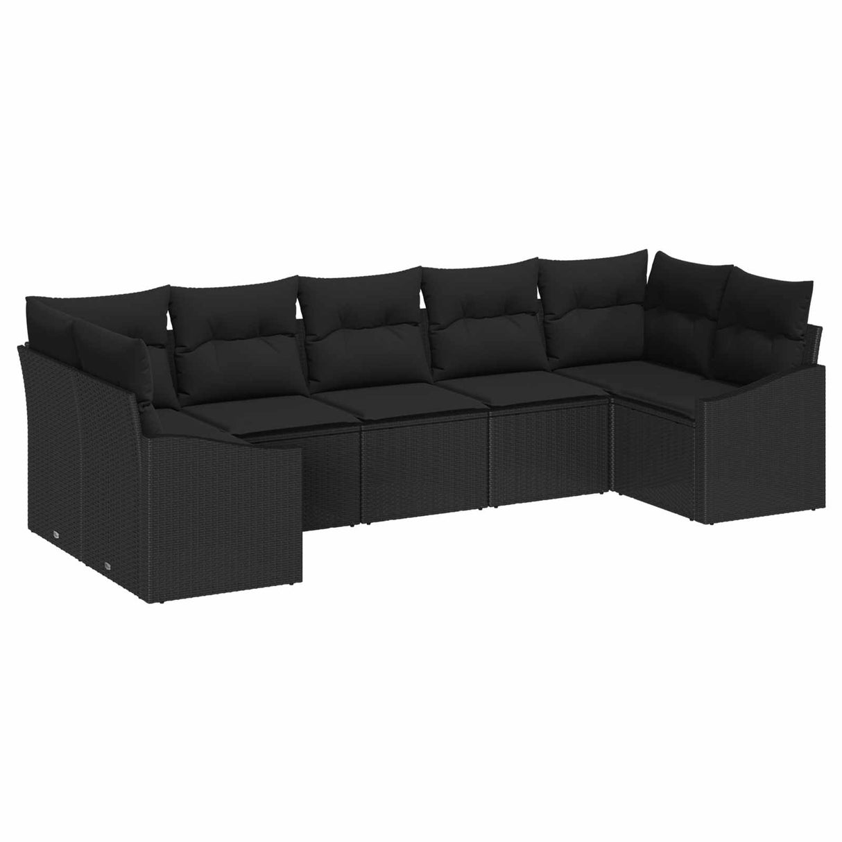 vidaXL Tuinbank Set met opslag 7 pcs Zwart en Crème poly rattan