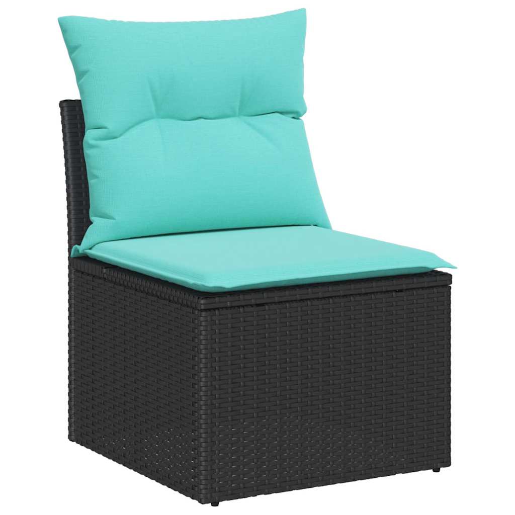 vidaXL Tuinbank Set 5 st Beige en Rood poly rattan