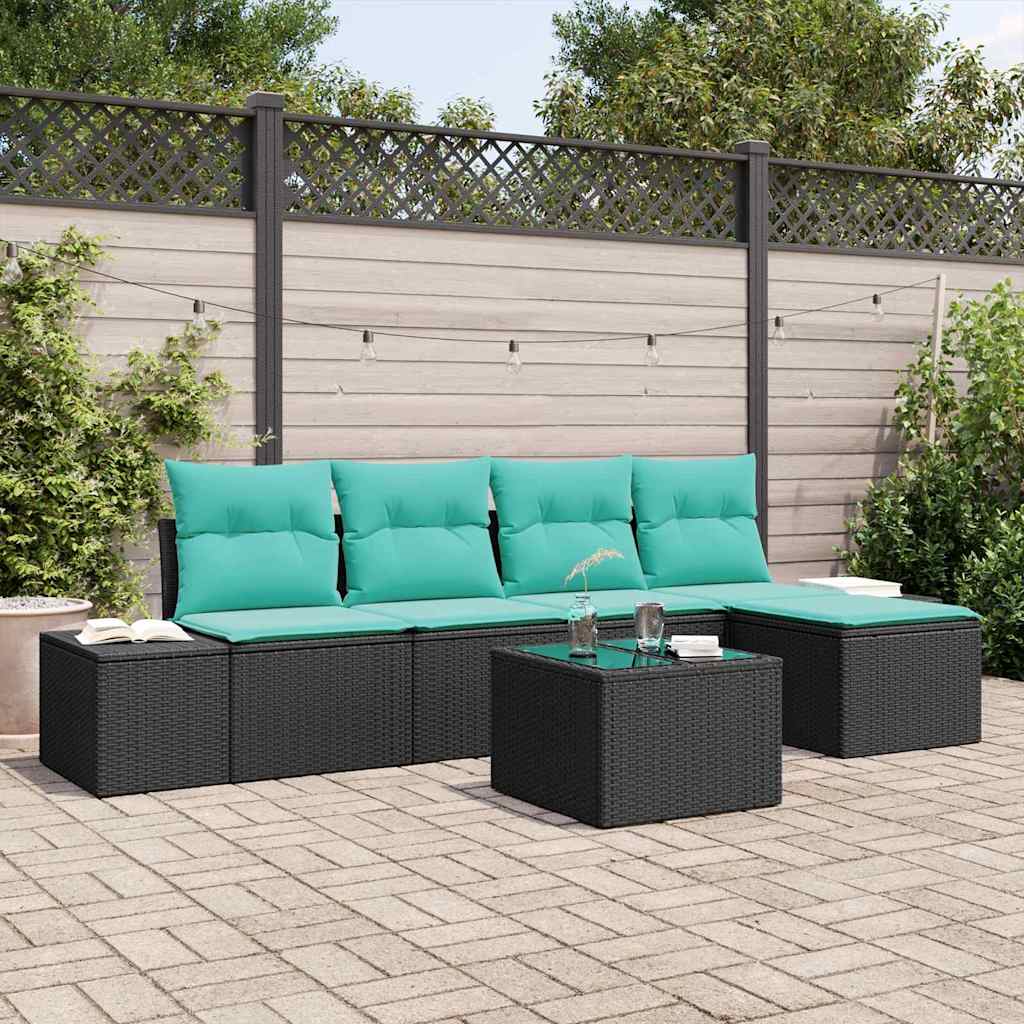 vidaXL Garden Bench Set 5 pcs Brown and Red poly rattan