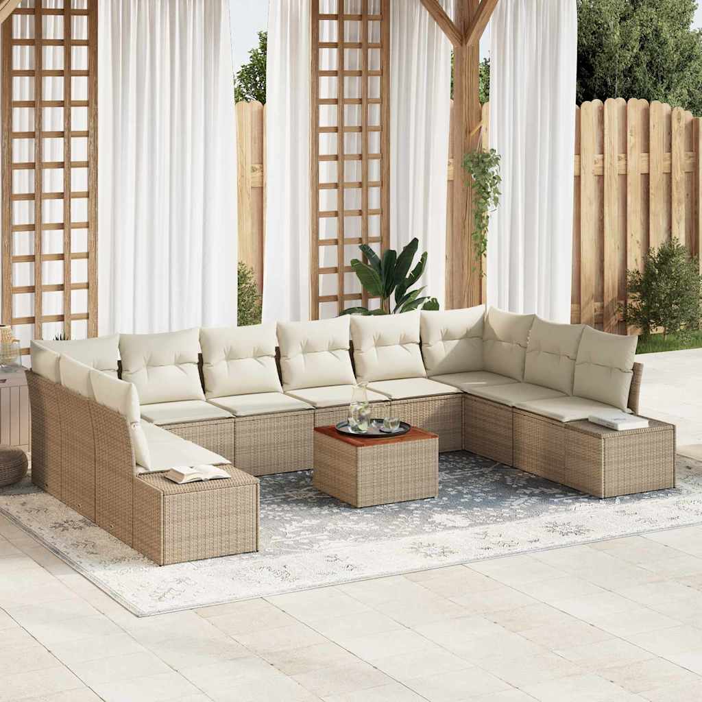 vidaXL Tuinbank Set 11 pcs Zwart en wit