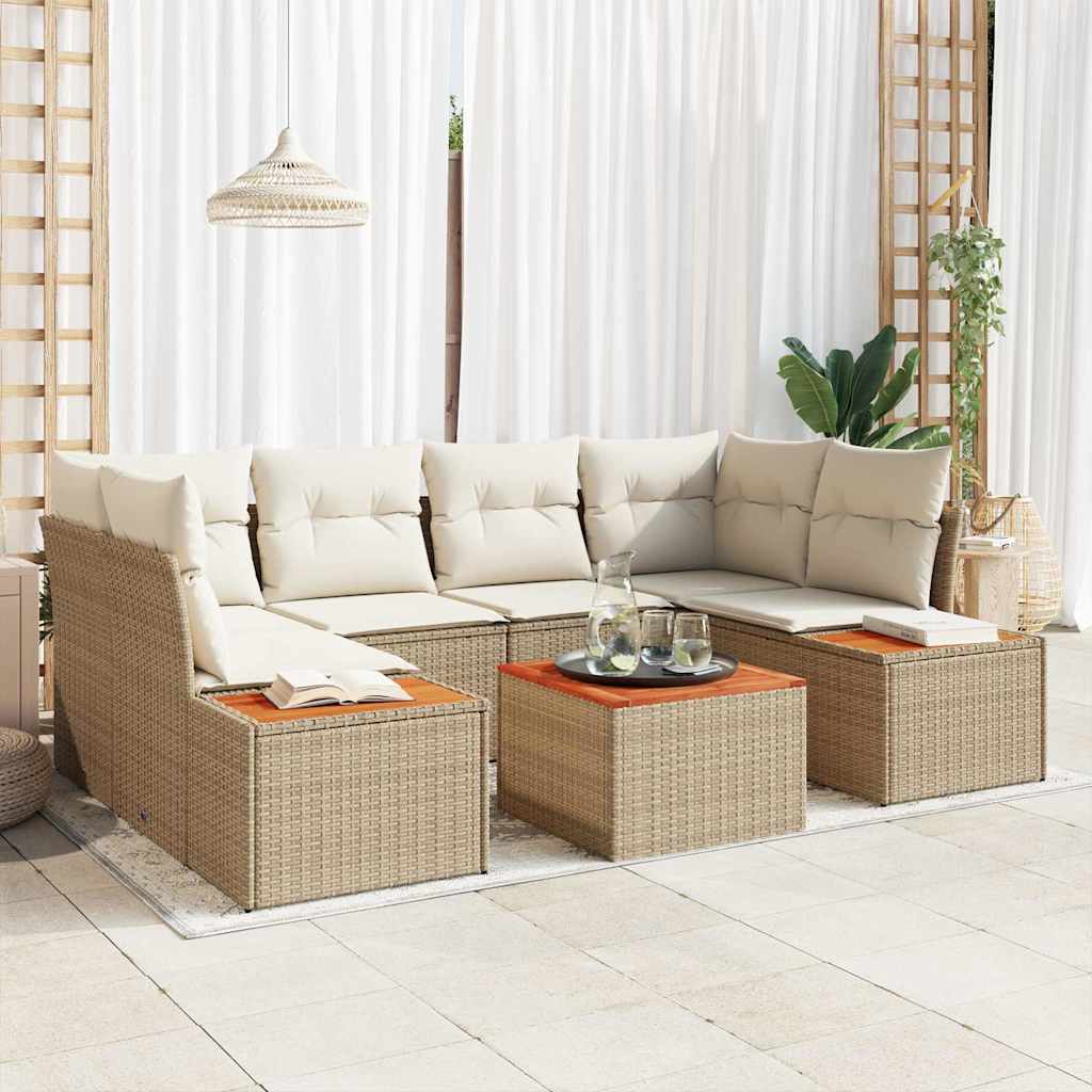 vidaXL Tuinbank Set met kussen met opslag 6 pcs Zwart Poly rattan