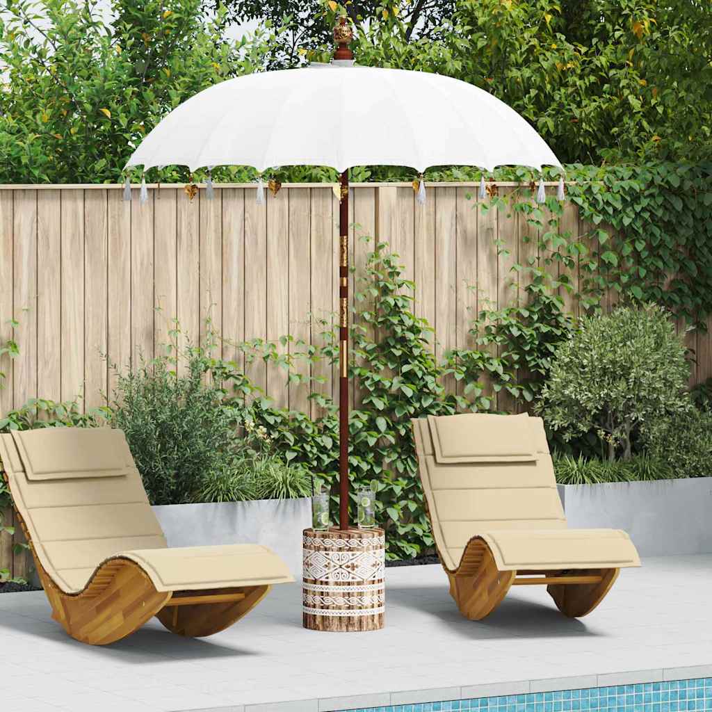 vidaXL Balinese parasol met basis Crème 185 x 185 x 260 cm Katoen