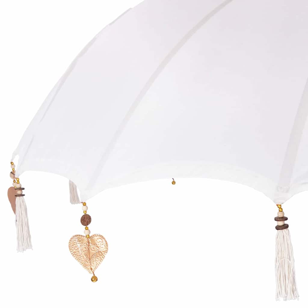 vidaXL Balinese parasol met basis Crème 185 x 185 x 260 cm Katoen