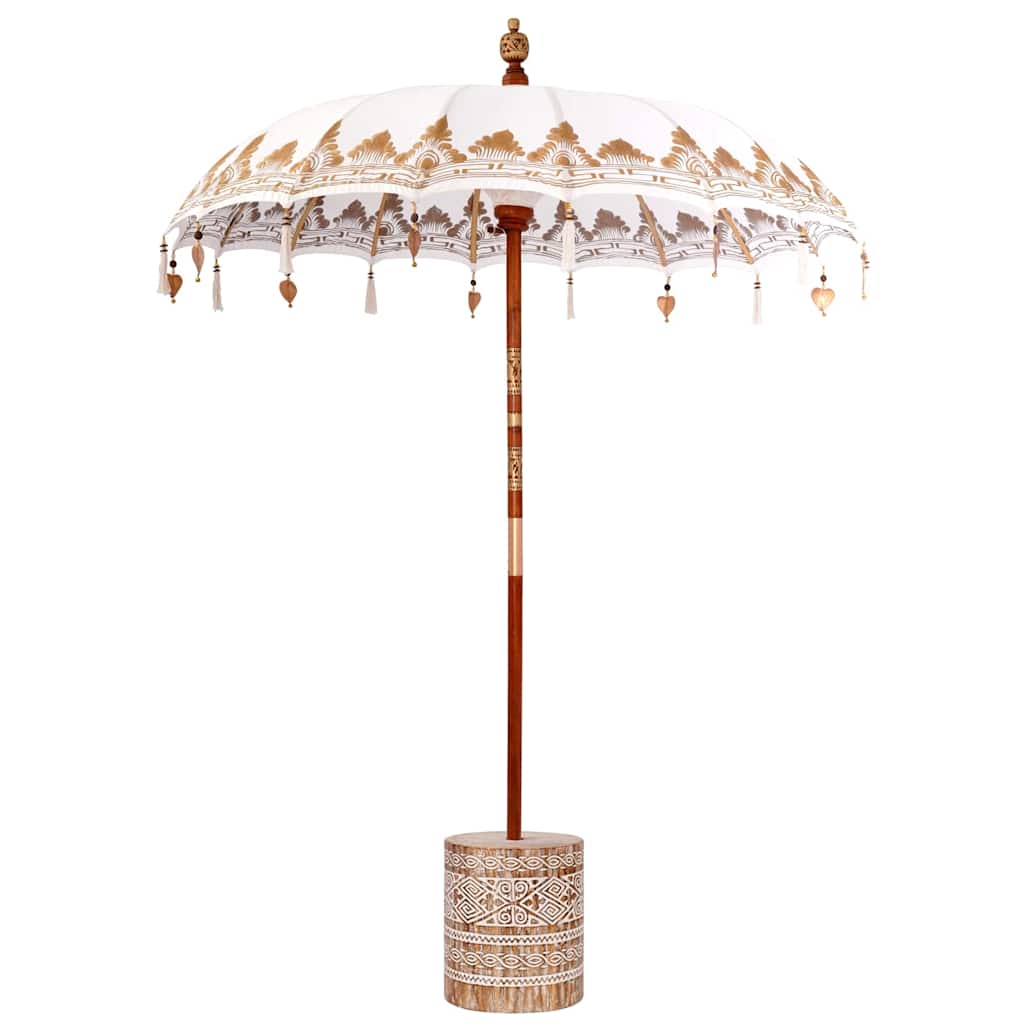 vidaXL Balinese parasol met basis Crème 185 x 185 x 260 cm Katoen