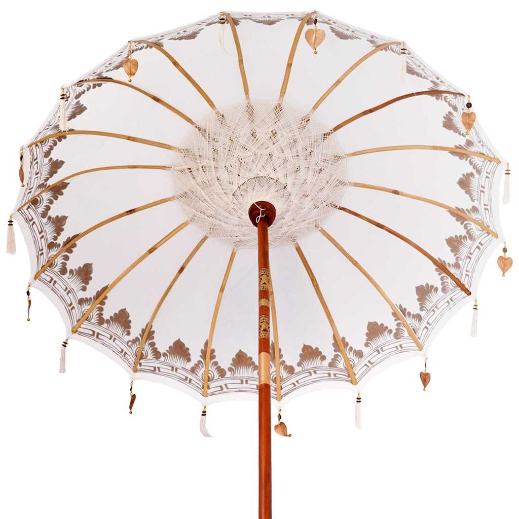 vidaXL Balinese parasol met basis Crème 185 x 185 x 260 cm Katoen