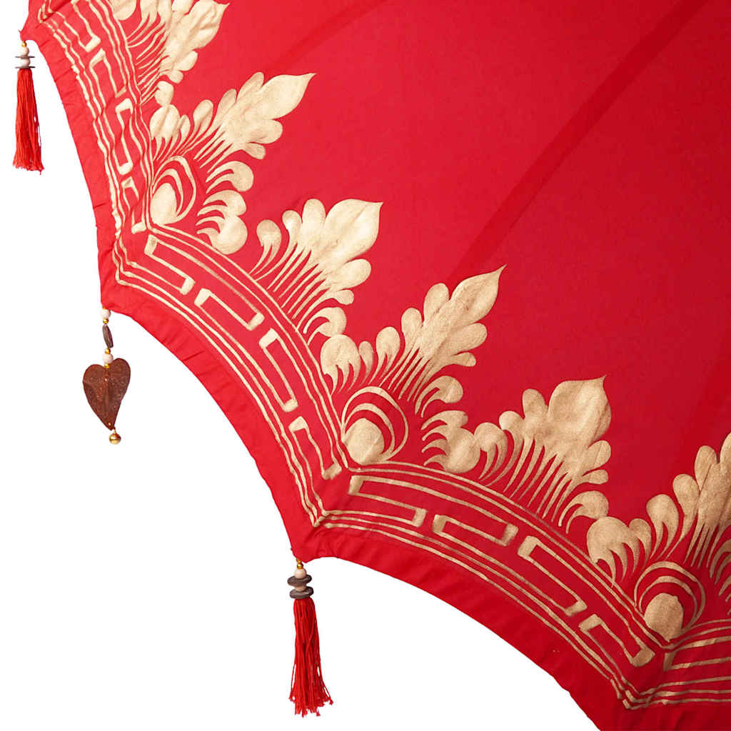 vidaXL Balinese parasol met basis Rood 185 x 185 x 260 cm Katoen