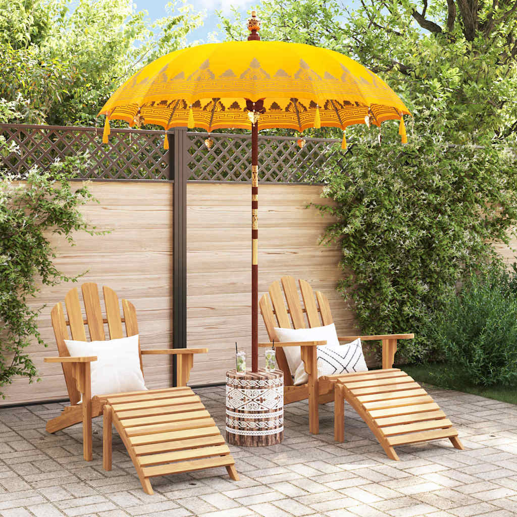 vidaXL Balinese parasol met basis Geel 185 x 185 x 260 cm Katoen