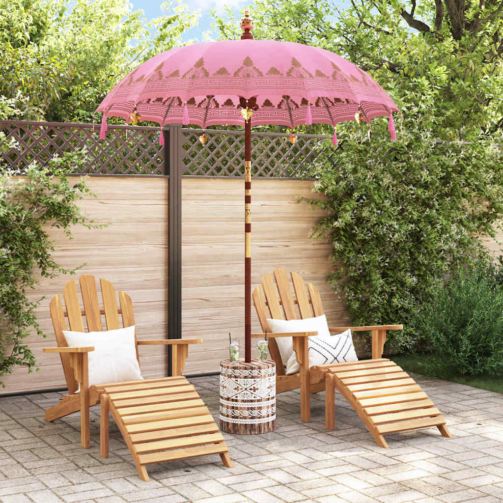 vidaXL Balinese parasol met basis Roze 185 x 185 x 260 cm Katoen