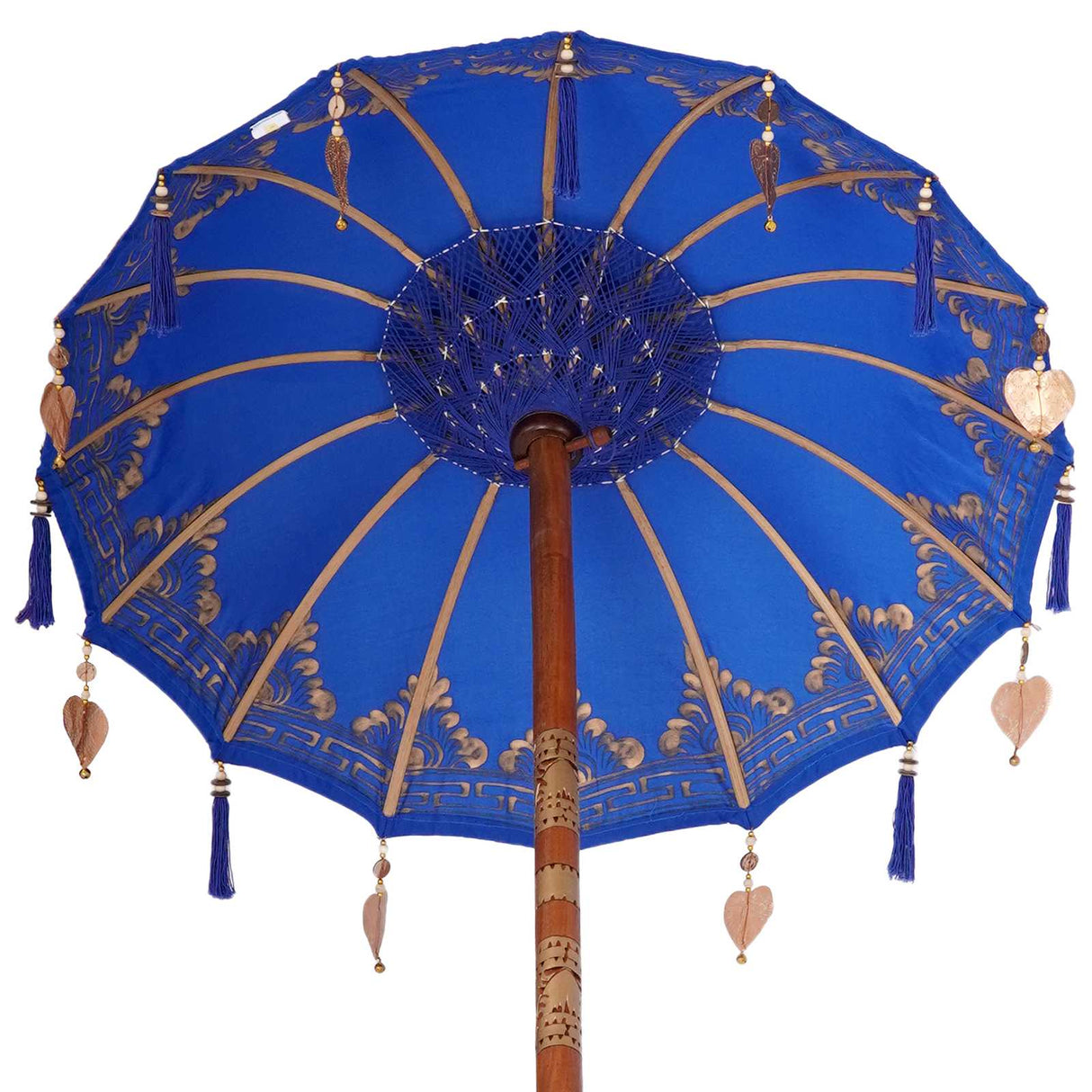 vidaXL Balinese parasol met basis Blauw 95 x 95 x 260 cm Katoen