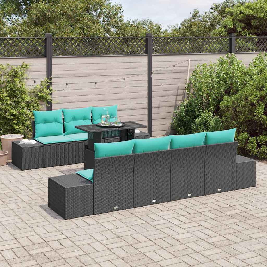 vidaXL Garden Bench Set 8 pcs 7-Seater Brown and Red