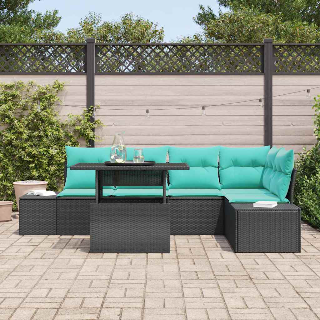 vidaXL Tuinbank Set 6 st Bruin poly rattan