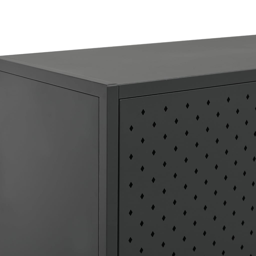 vidaXL Hoge kast 80x35x135 cm staal zwart