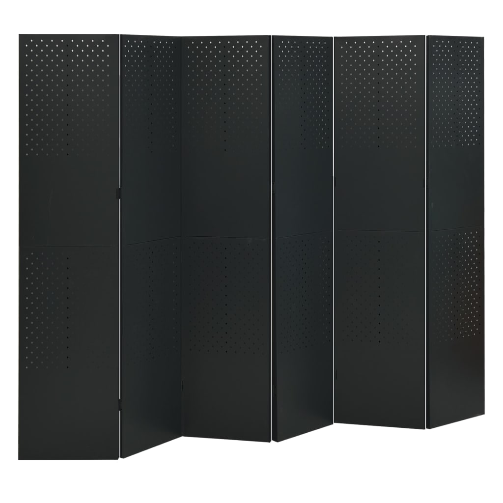 vidaXL Kamerschermen 2 st met 4 panelen 160x180 cm staal zwart