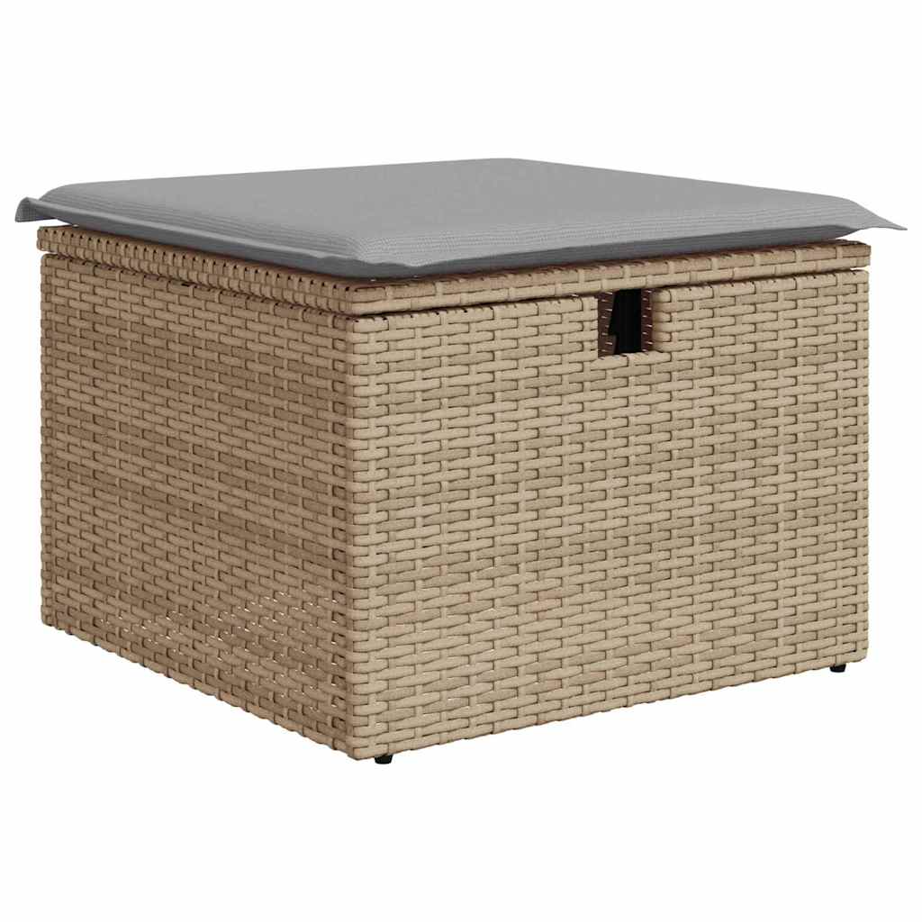 vidaXL Tuinbank Set met kussen 8 pcs Zwart poly rattan