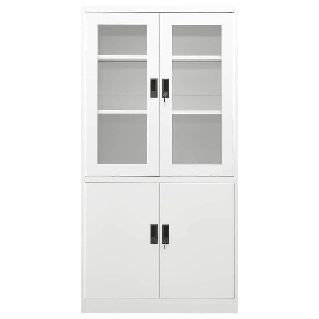 vidaXL Kantoorkast 90x40x180 cm staal wit