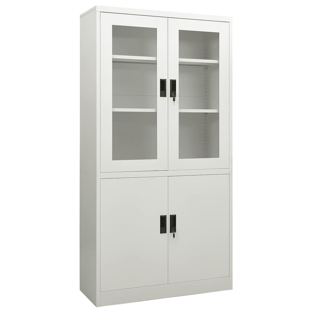 vidaXL Kantoorkast 90x40x180 cm staal wit