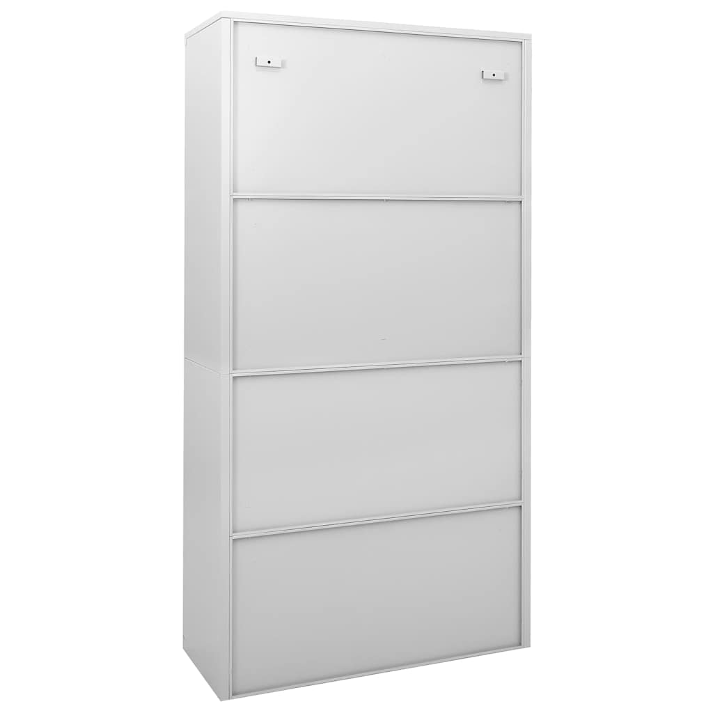 vidaXL Office Cabinet with Sliding Doors 90x40x180 cm Steel White