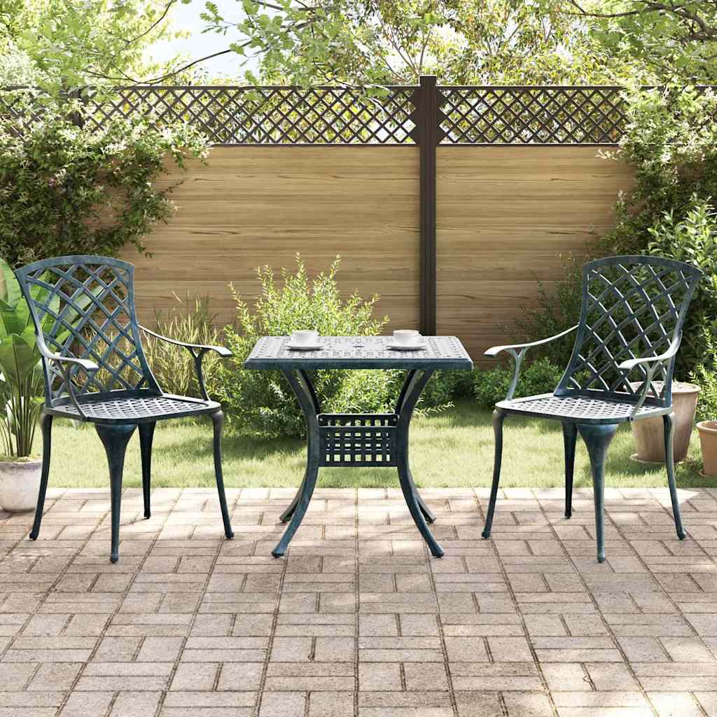 vidaXL 3-Piece Cast Aluminum Bistro Set White