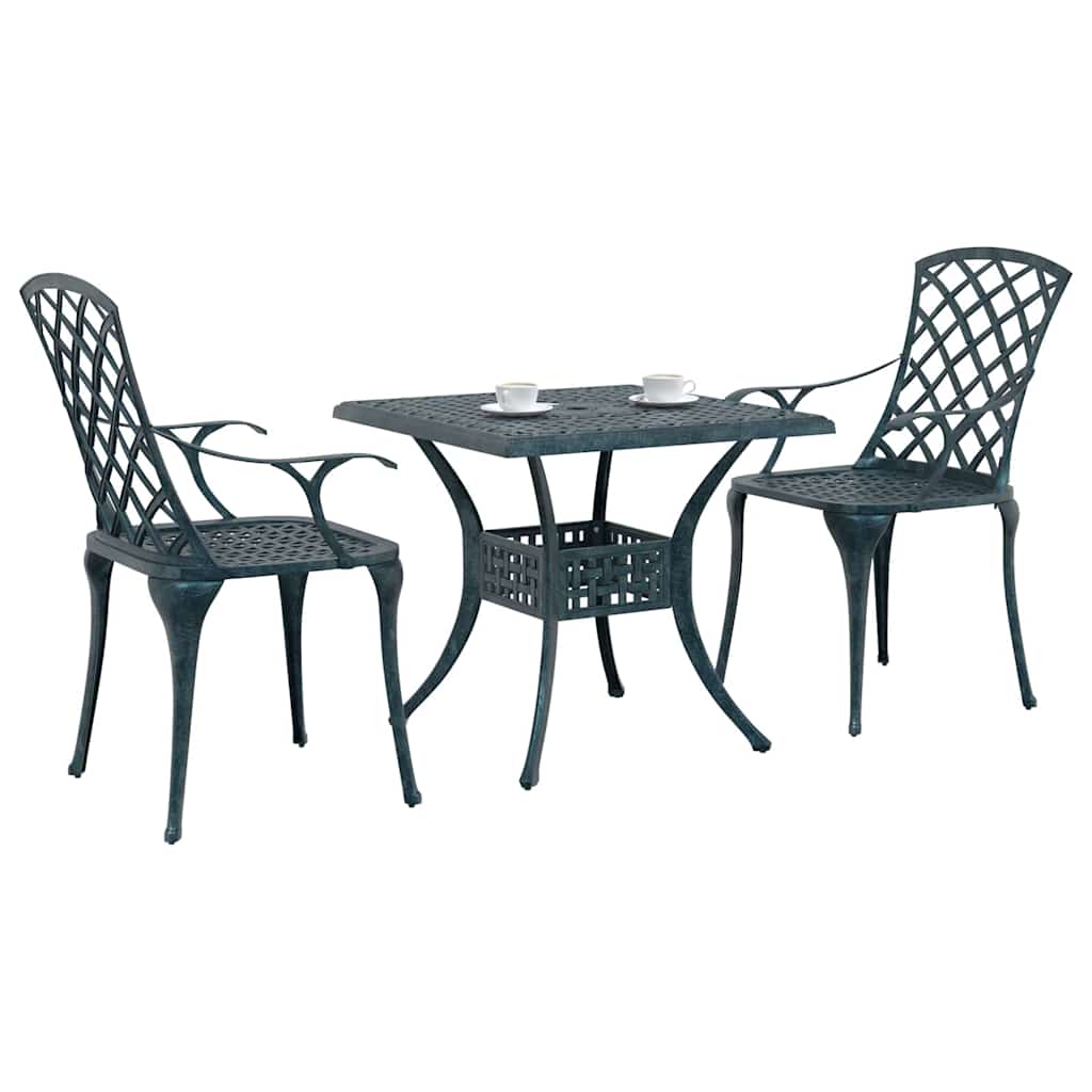 vidaXL 3-Piece Cast Aluminum Bistro Set White
