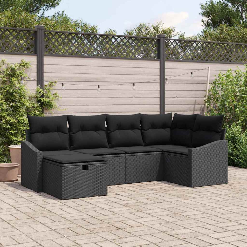 vidaXL Sofa Set with Cushions 7 pcs Poly Rattan