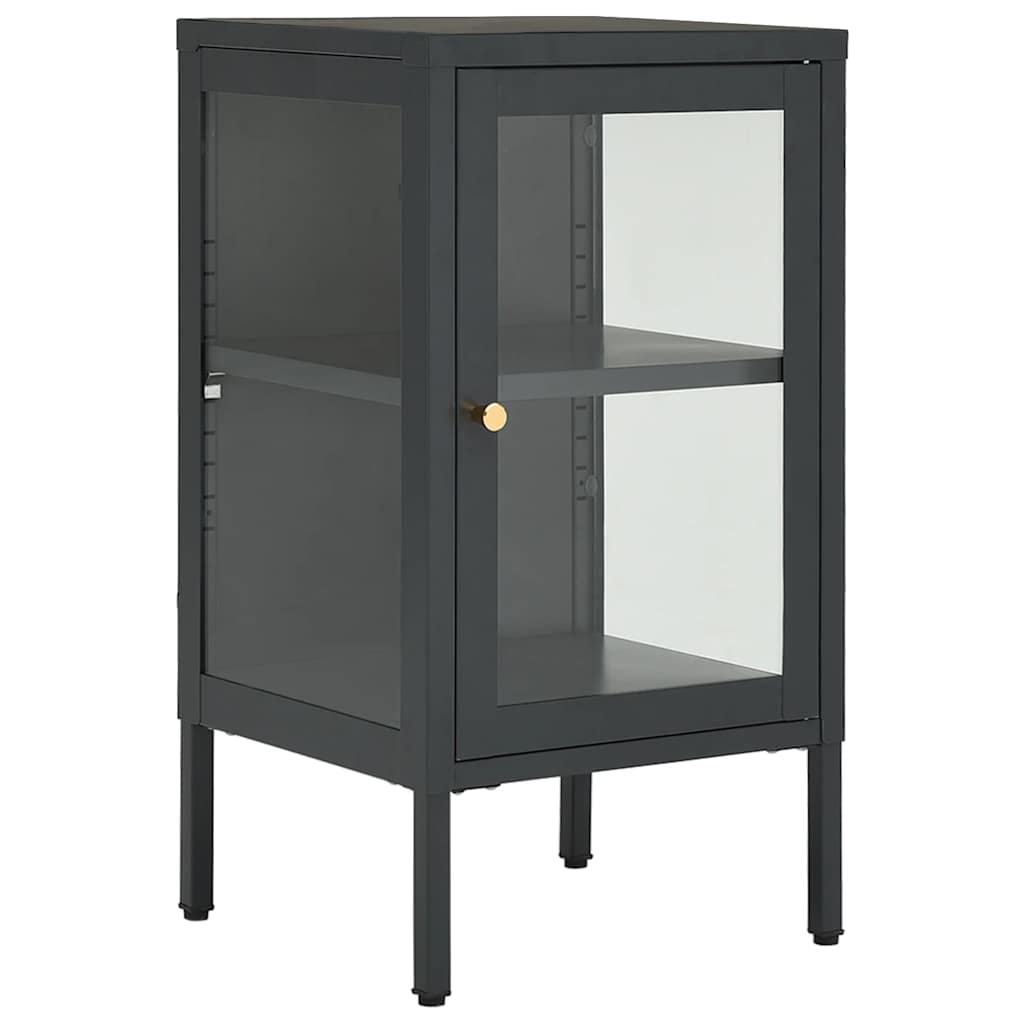 vidaXL Sideboard 38x35x70 cm steel and glass black