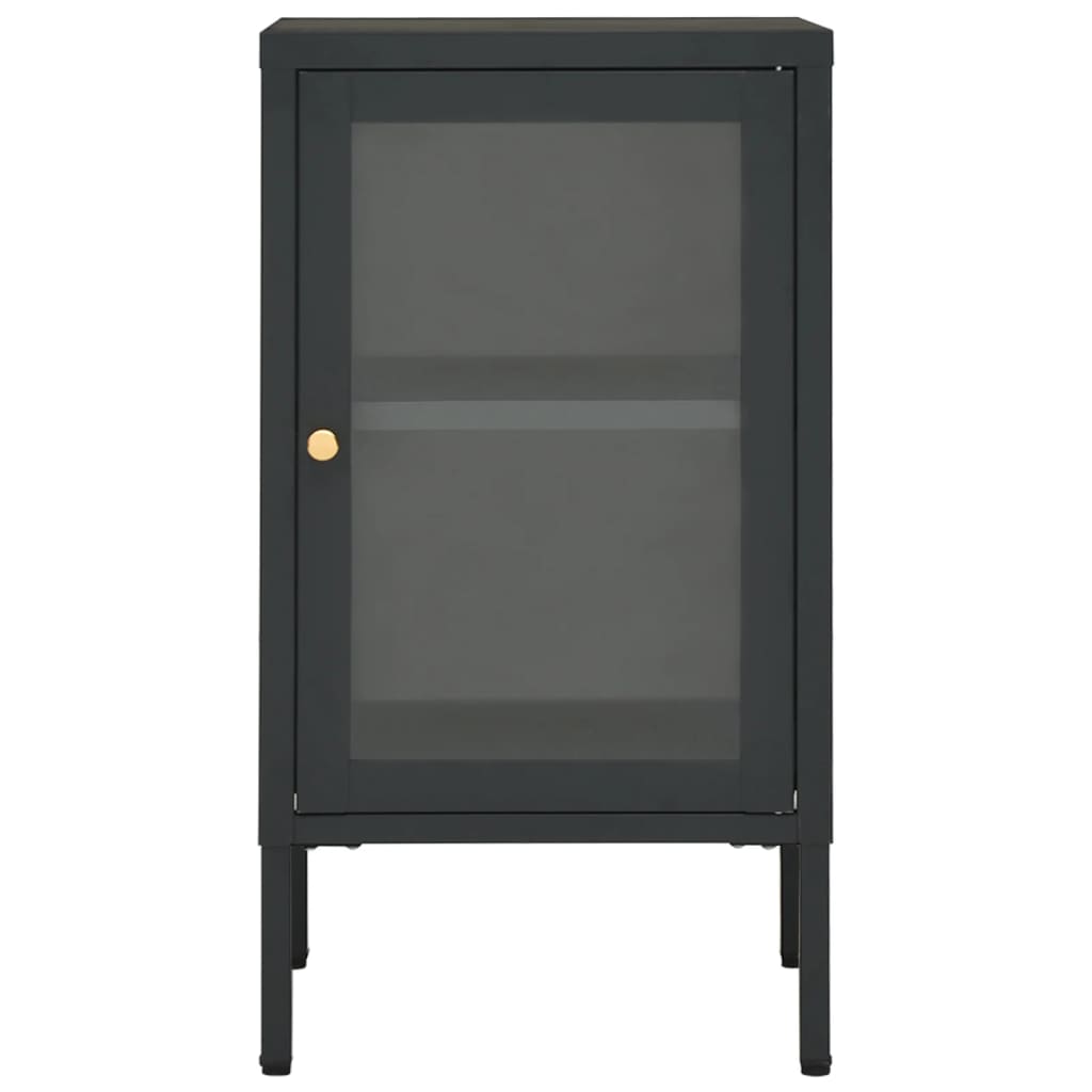 vidaXL Sideboard 38x35x70 cm steel and glass black