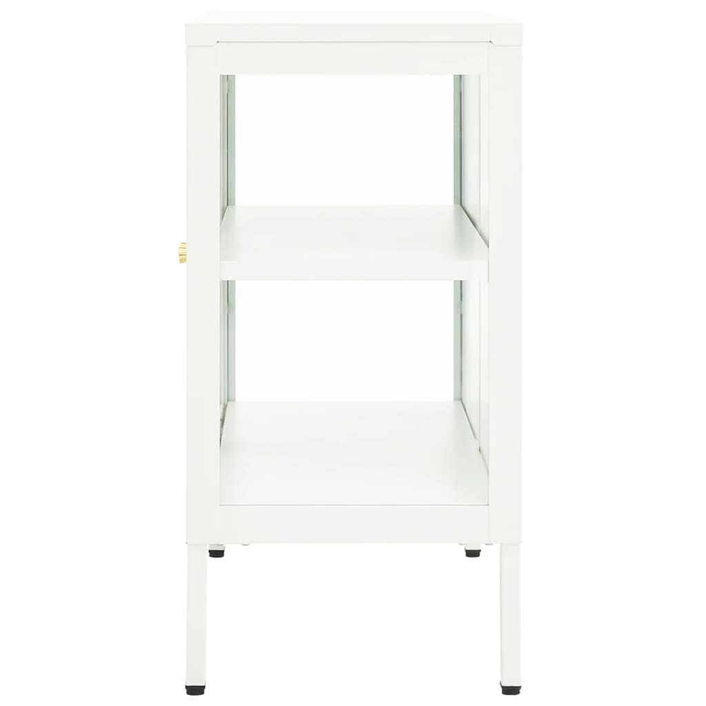 vidaXL Dressoir 70x35x70 cm staal en glas zwart