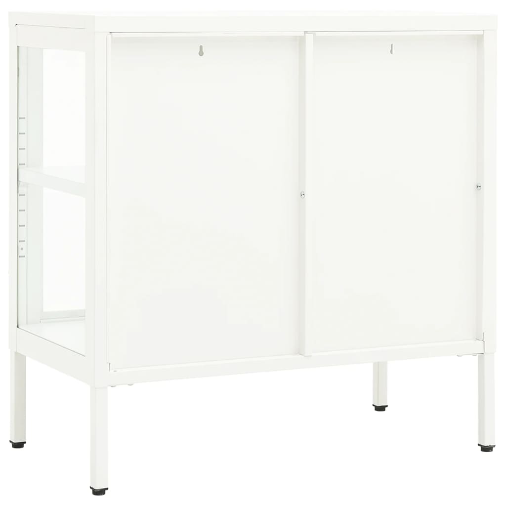 vidaXL Dressoir 70x35x70 cm staal en glas zwart