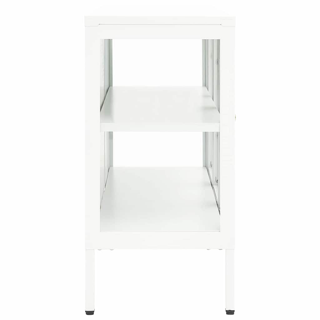 vidaXL Dressoir 105x35x70 cm staal en glas zwart