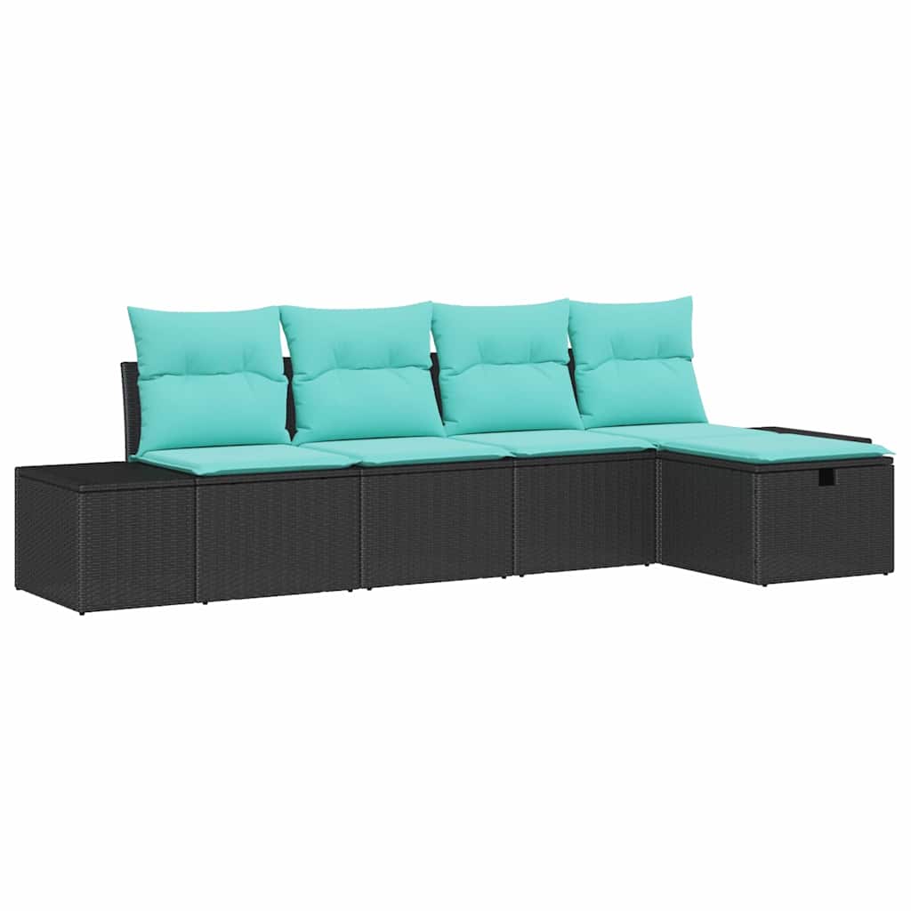 vidaXL Bankstel 4 st poly rattan