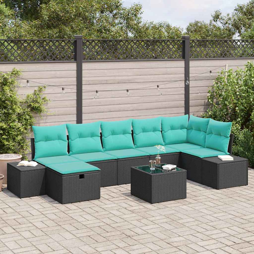 vidaXL Sofa set 4 pcs poly rattan