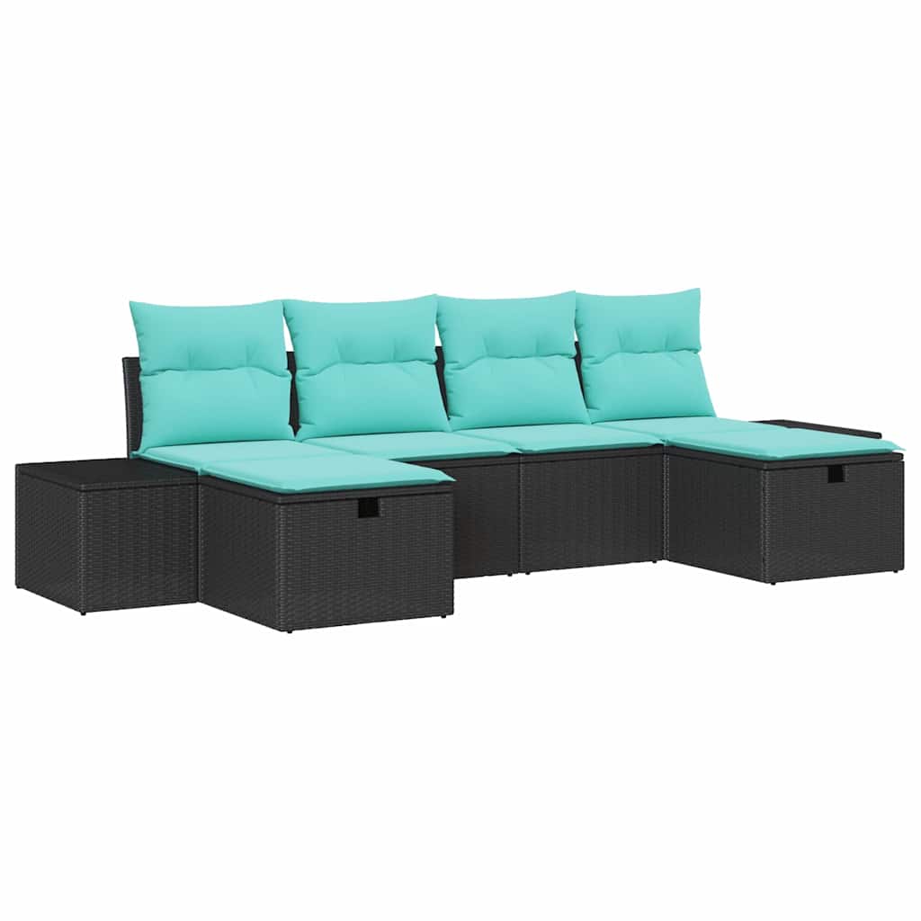 vidaXL Tuinbank Set 6 st Bruin poly rattan