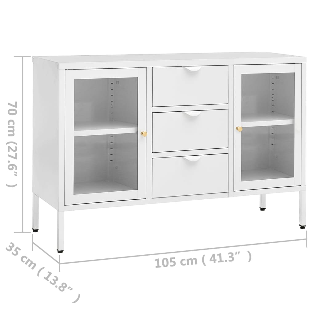 vidaXL Sideboard 105x35x70 cm steel and tempered glass black