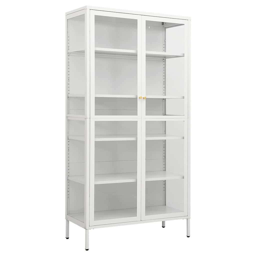 vidaXL Vitrinekast 90x40x180 cm staal en gehard glas zwart
