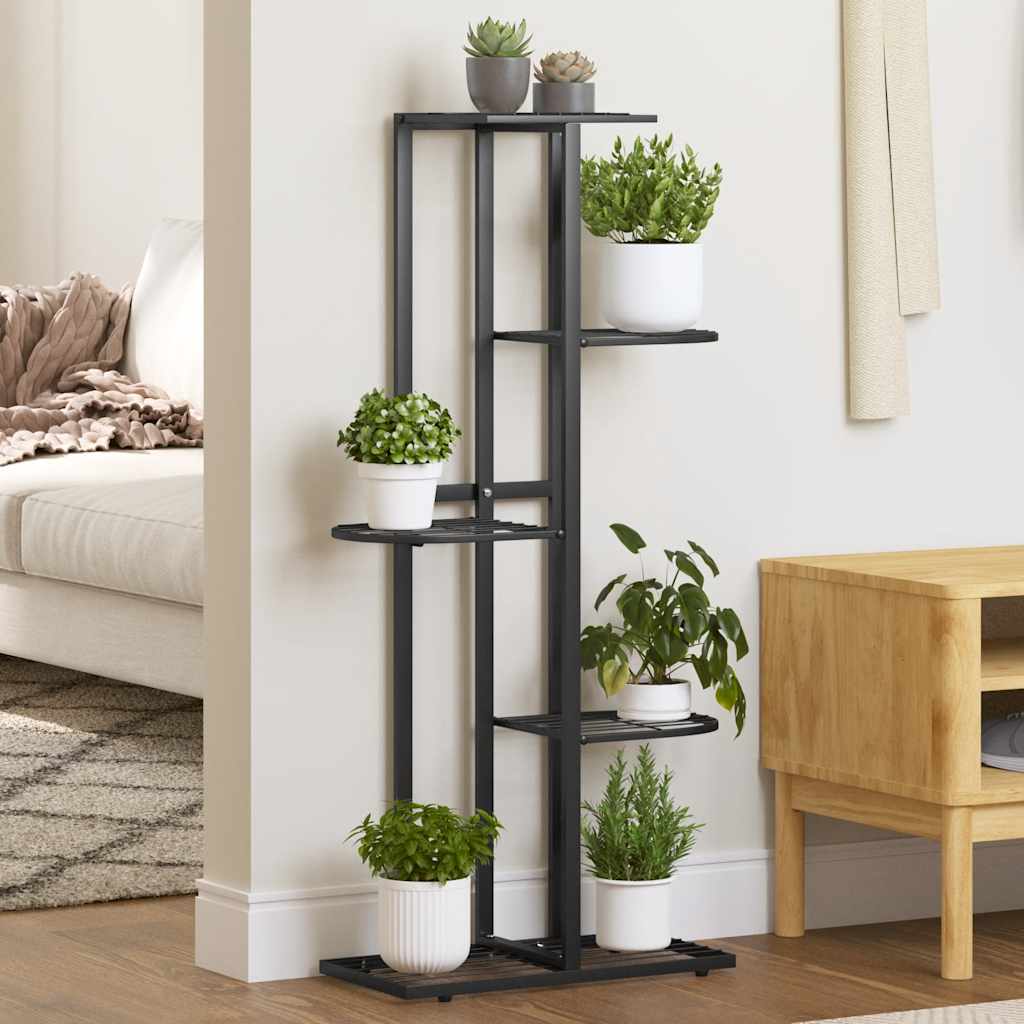 vidaXL Bloemenstandaard met 4 lagen 43x22x76 cm metaal zwart