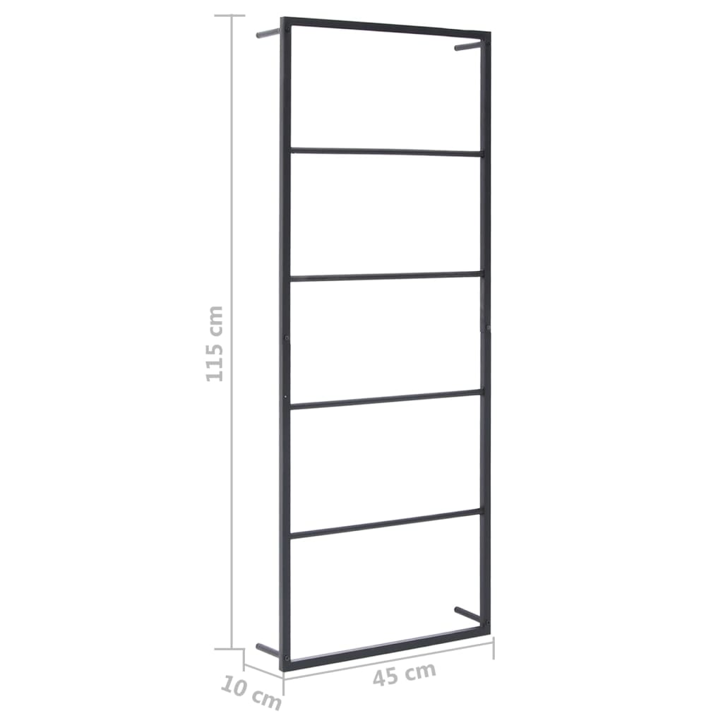 vidaXL Towel Rack 45x10x115 cm Steel Black