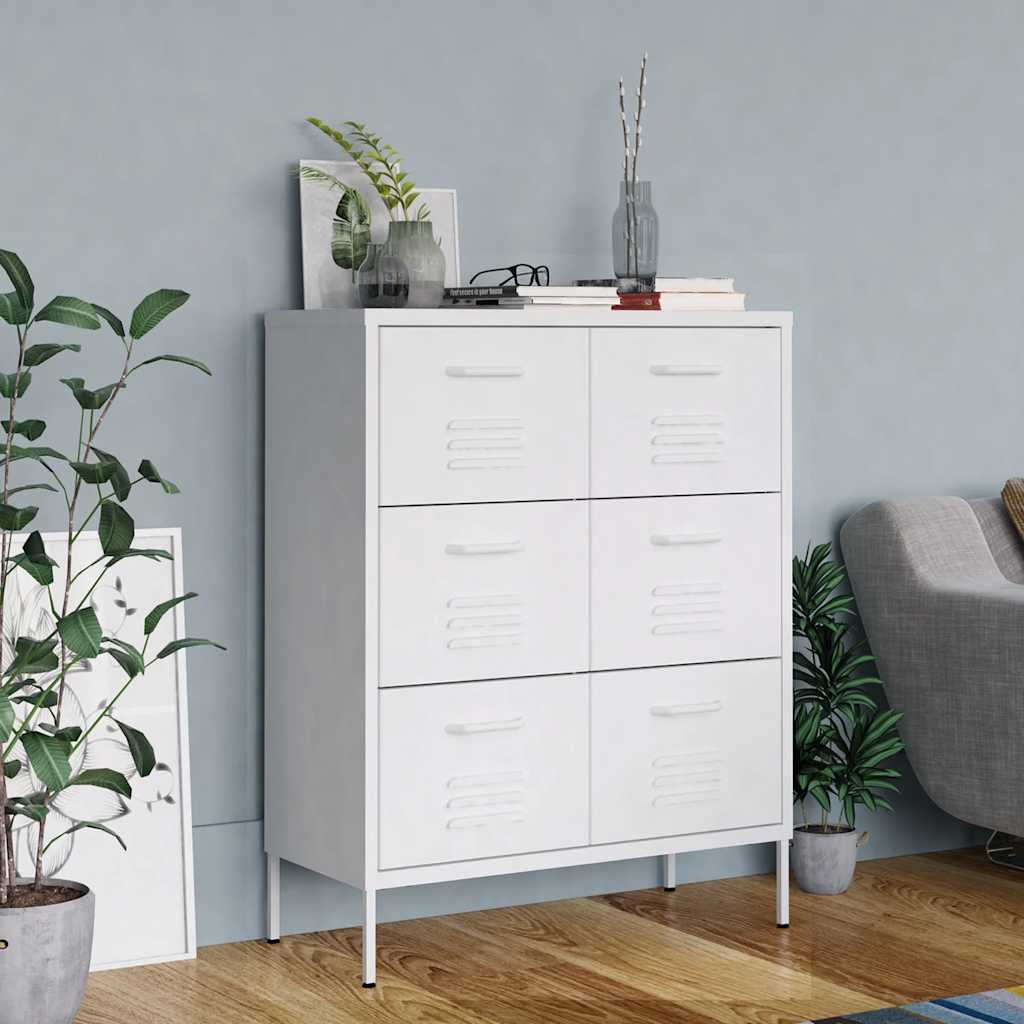 vidaXL Ladekast 80x35x101,5 cm staal olijfgroen