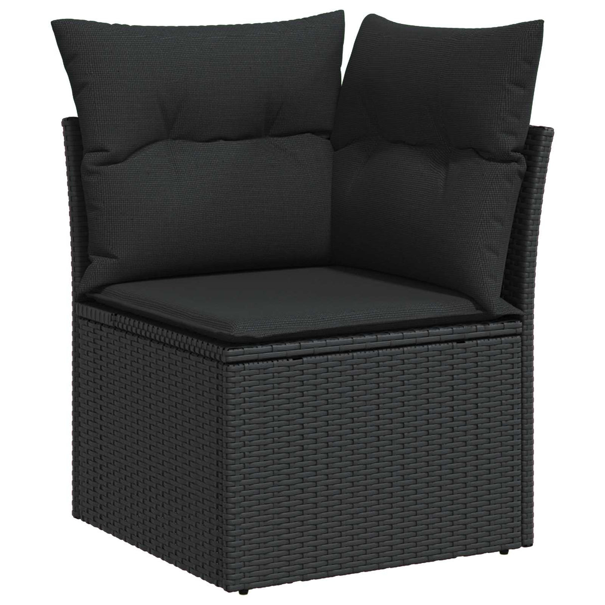 vidaXL Tuinbank Set 11 pcs Zwart poly rattan