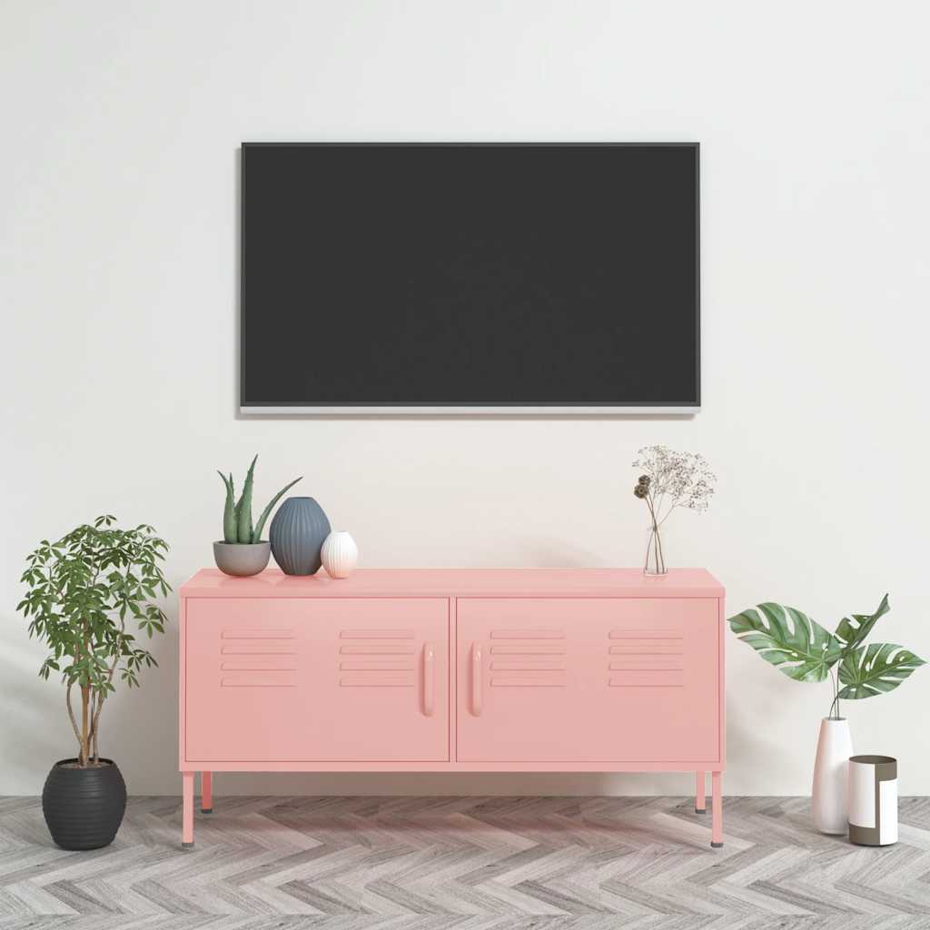 vidaXL TV Cabinet 105x35x50 cm Steel Olive Green