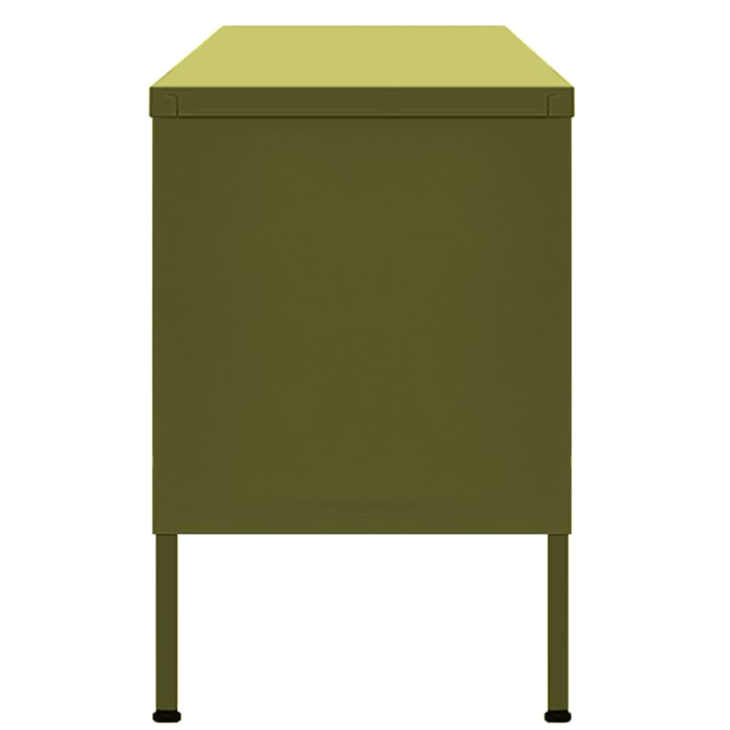 vidaXL Tv-meubel 105x35x50 cm staal olijfgroen