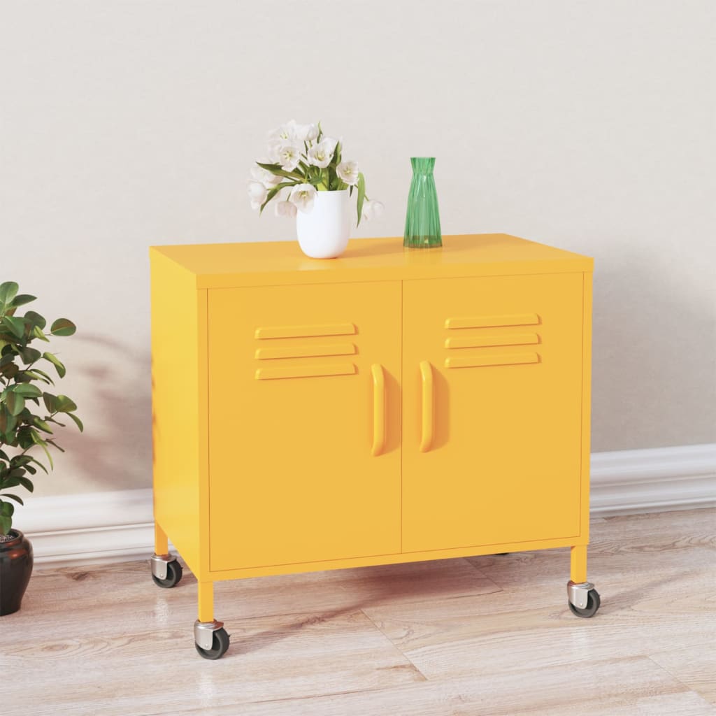 vidaXL Storage Cabinet 60x35x56 cm Steel Olive Green