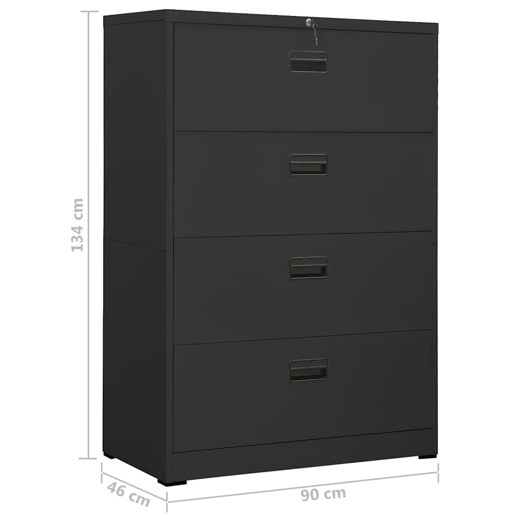 vidaXL Archiefkast 90x46x72,5 cm staal wit
