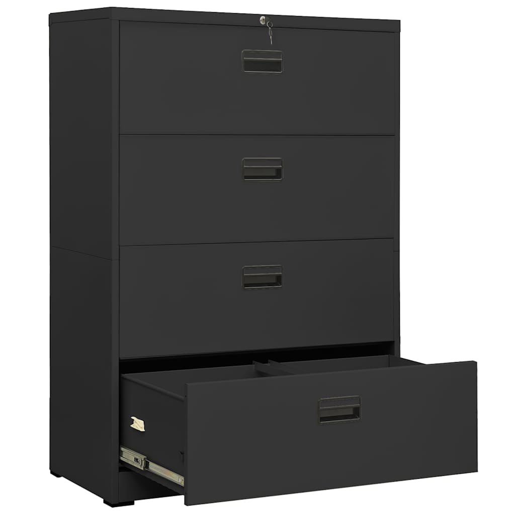 vidaXL Archiefkast 90x46x72,5 cm staal wit