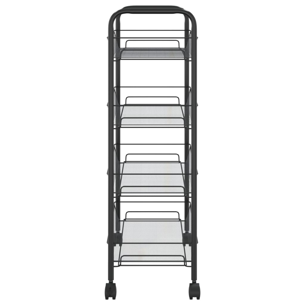 vidaXL Keukentrolley 3-laags 46x26x64 cm ijzer zwart