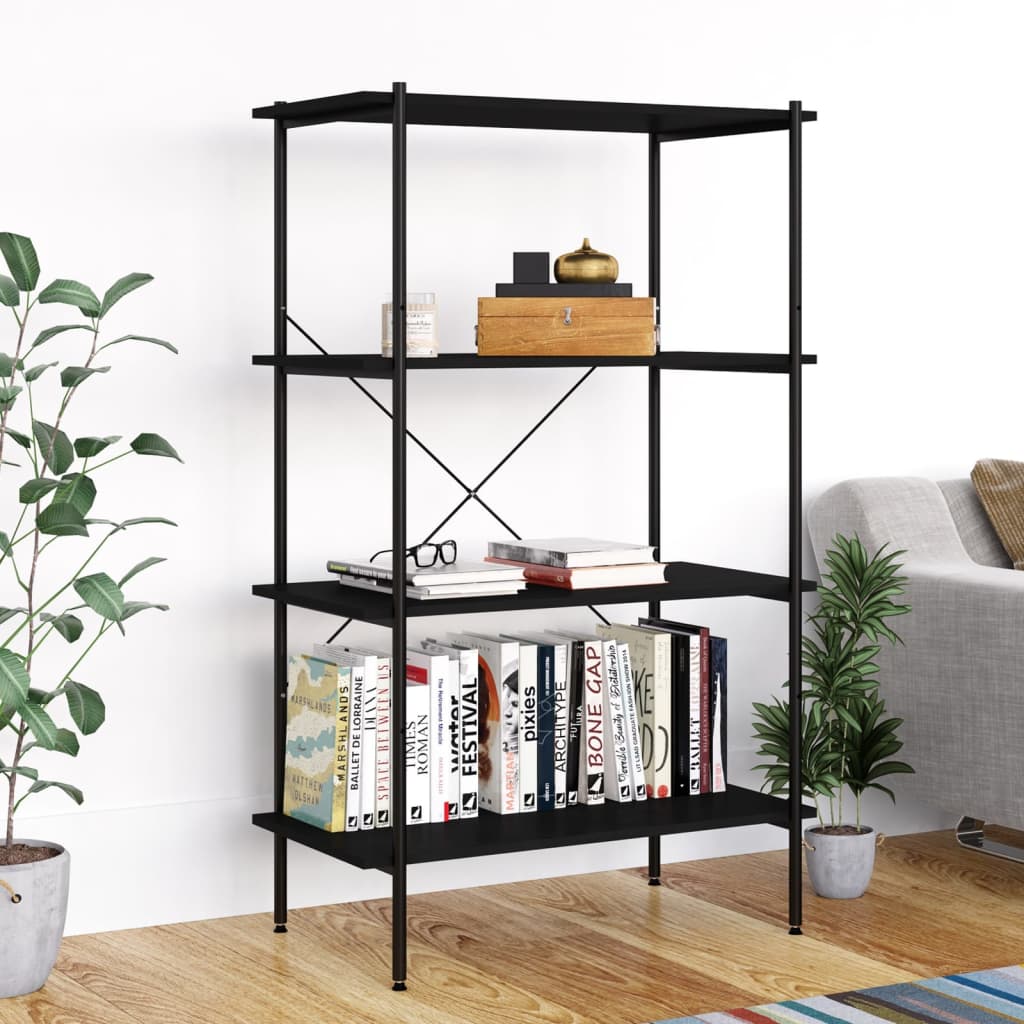 vidaXL Opbergrek 3-laags 80x40x92 cm zwart