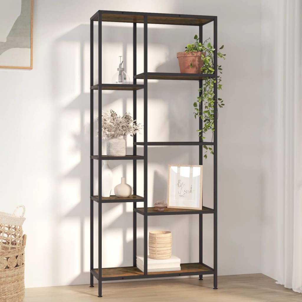 vidaXL Boekenkast 80x30x120 cm staal en bewerkt hout
